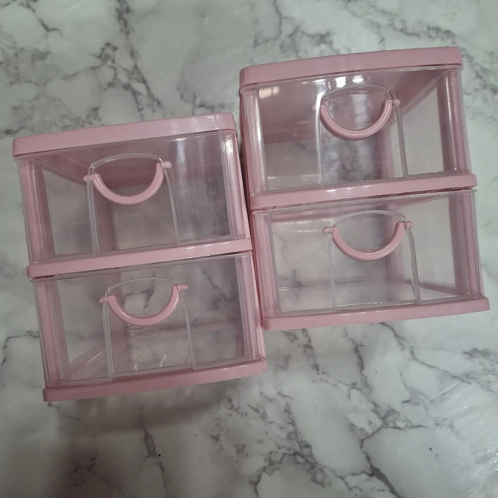 Mini Pink Stackable Storage Drawers